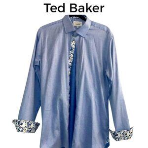 Ted Baker Endurance Dress Shirt sz 15.5 34/35 in blue